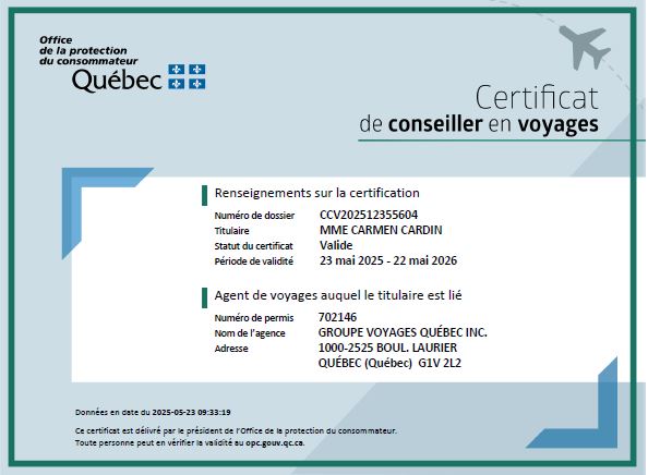 carmen cardin , certificat